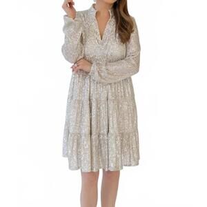 NEW SAIL TO SABLE sequin charlotte dress in silver